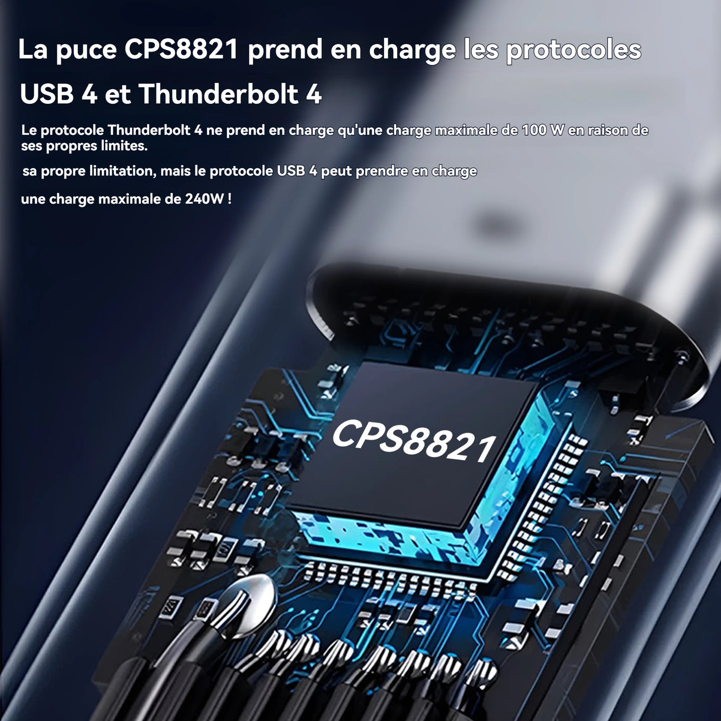 Cable USB4 40Gbps 48V 240W Thunderbolt 4 Type C to C