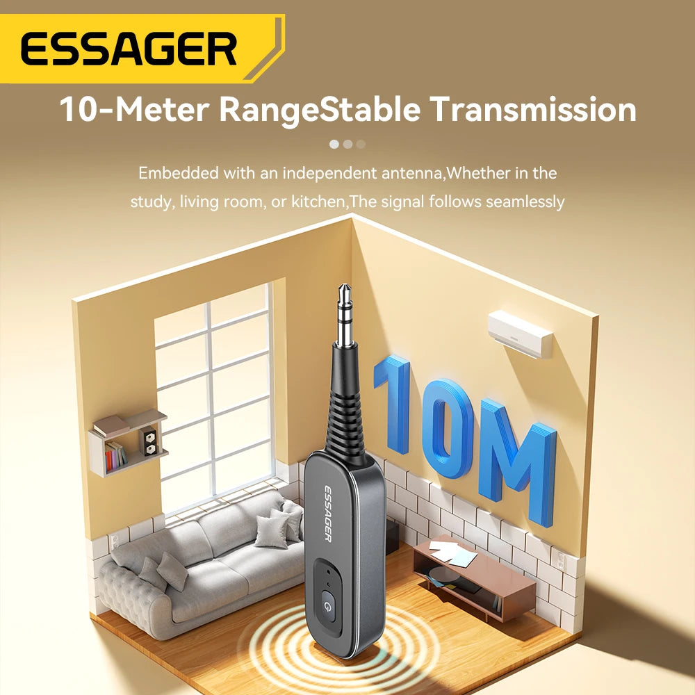 Essager Bluetooth 5.1   3.5mm Jack Wireless Adapter - Transmitter Receiver
