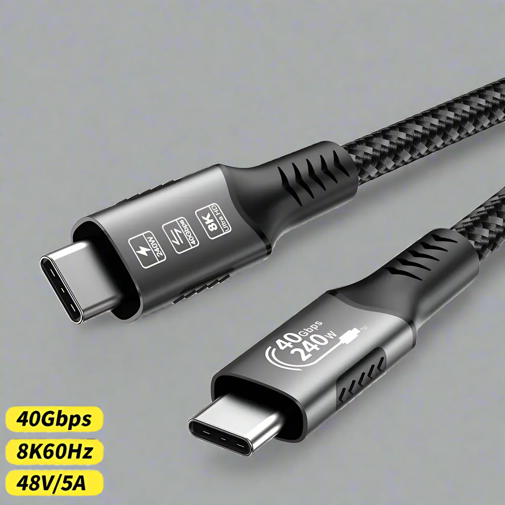 Cable USB4 40Gbps 48V 240W Thunderbolt 4 Type C to C