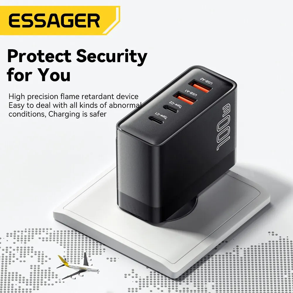 Essager 100W GaN USB-C Fast Travel Charger