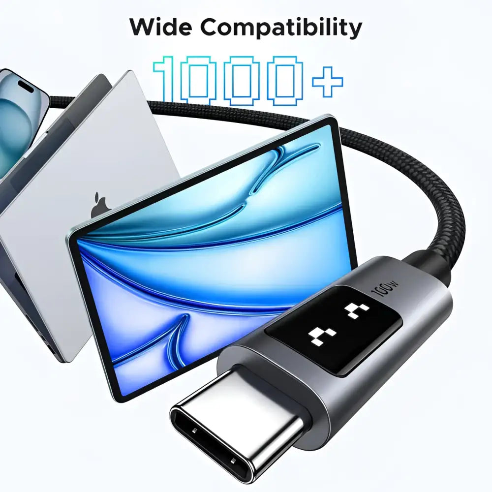 Câble UGREEN Uno 100W USB-C vers USB-C avec Écran LED Intégré (1m)
